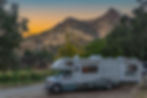 RV going through a mountain road
