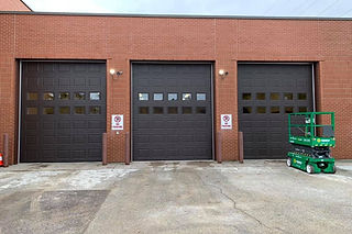 Three entry doors of a building
