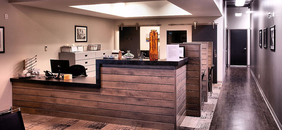 Reception area with wooden interiors
