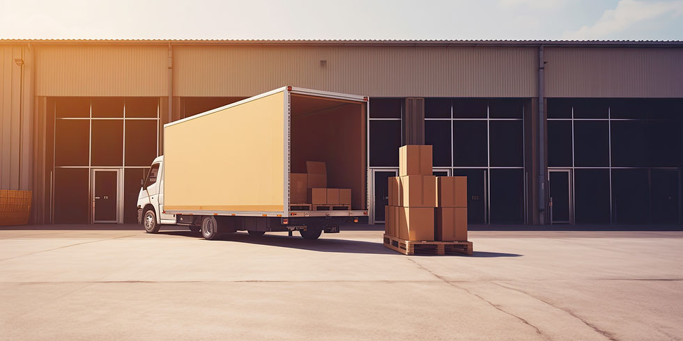 Shipping truck with boxes