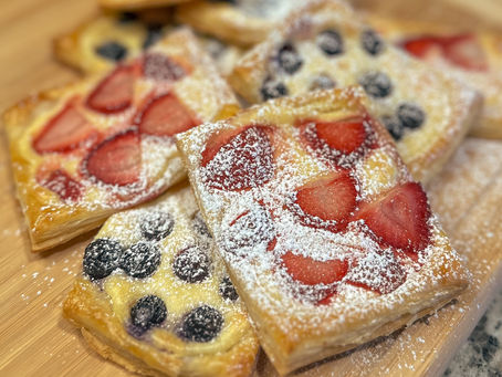 Strawberry and blueberry danishes