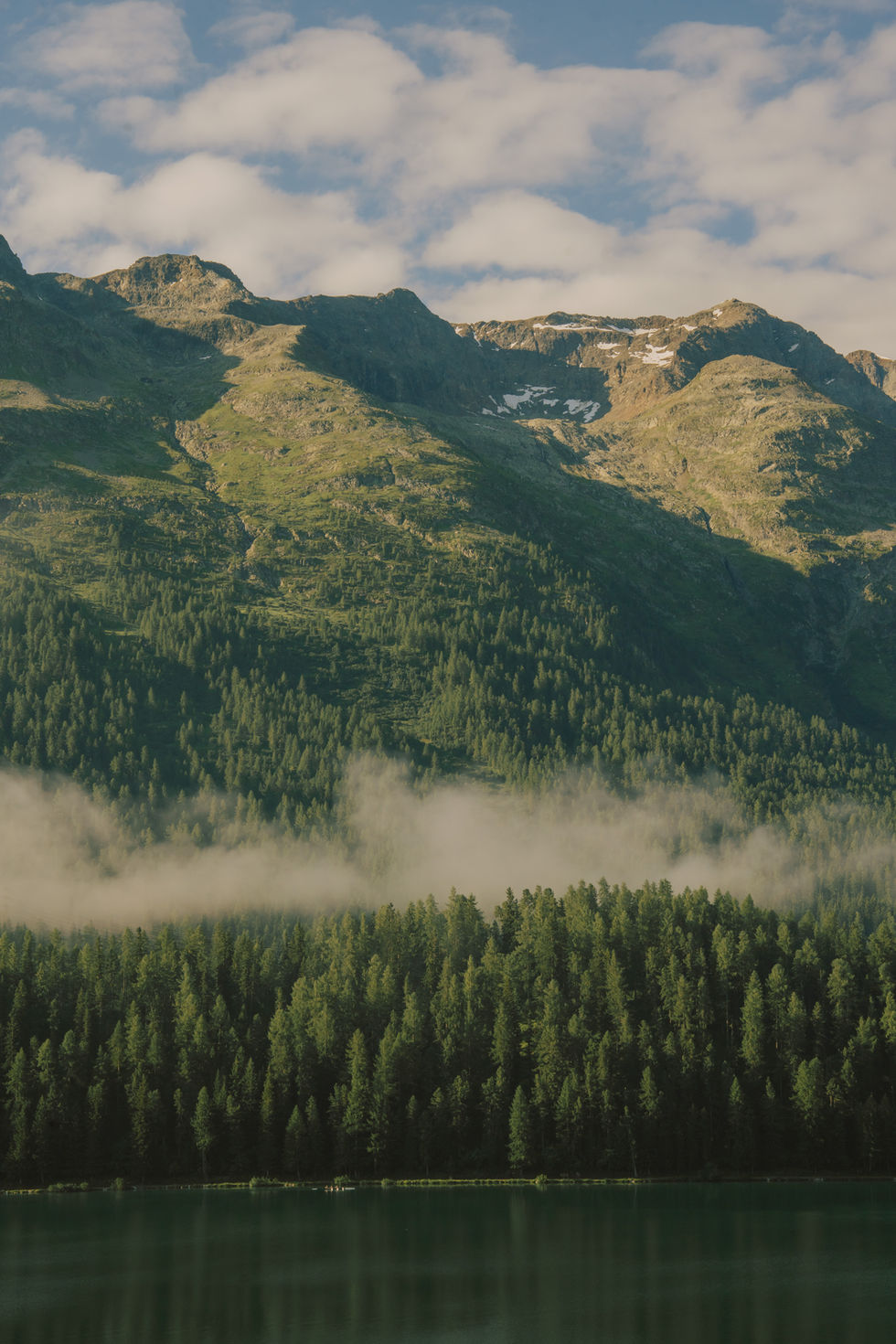 The Swiss hillside outsid eof Grace La Margna boutique luxury hotel in St. Moritz, Switzerland shot by Savannah, Georgia based photographer Kathryn Ann Waller. 