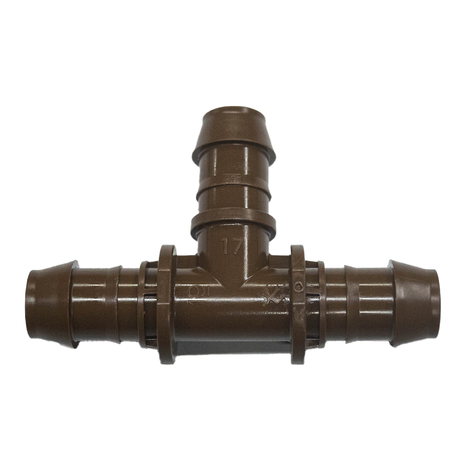 Conector en Punta en TEE de 17 mm XFF-TEE | Accesorio para Sistemas de Riego