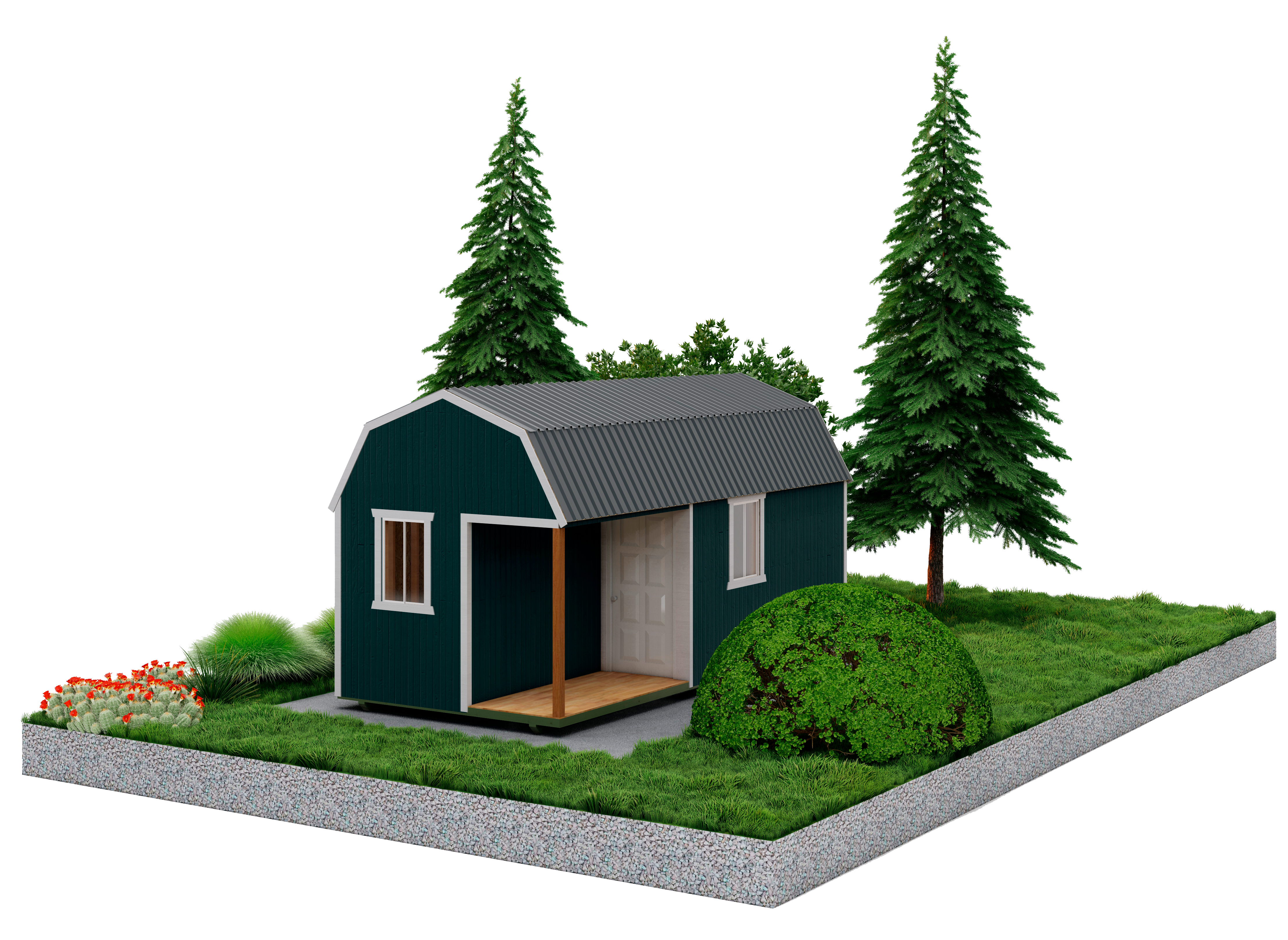 Lofted Shed Side Porch ANY SIZE! Prices start from $4,500