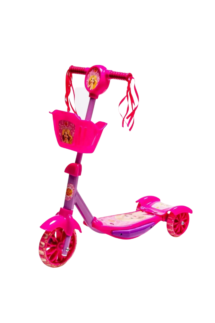 Miniatura: Patinete De Menina Rosa Com Luz Som Movimento E Capacete - DM Toys