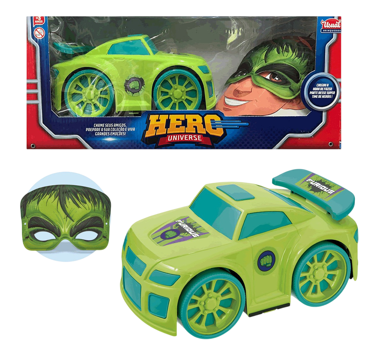 Carrinho E Máscara Super Hero Time Furious