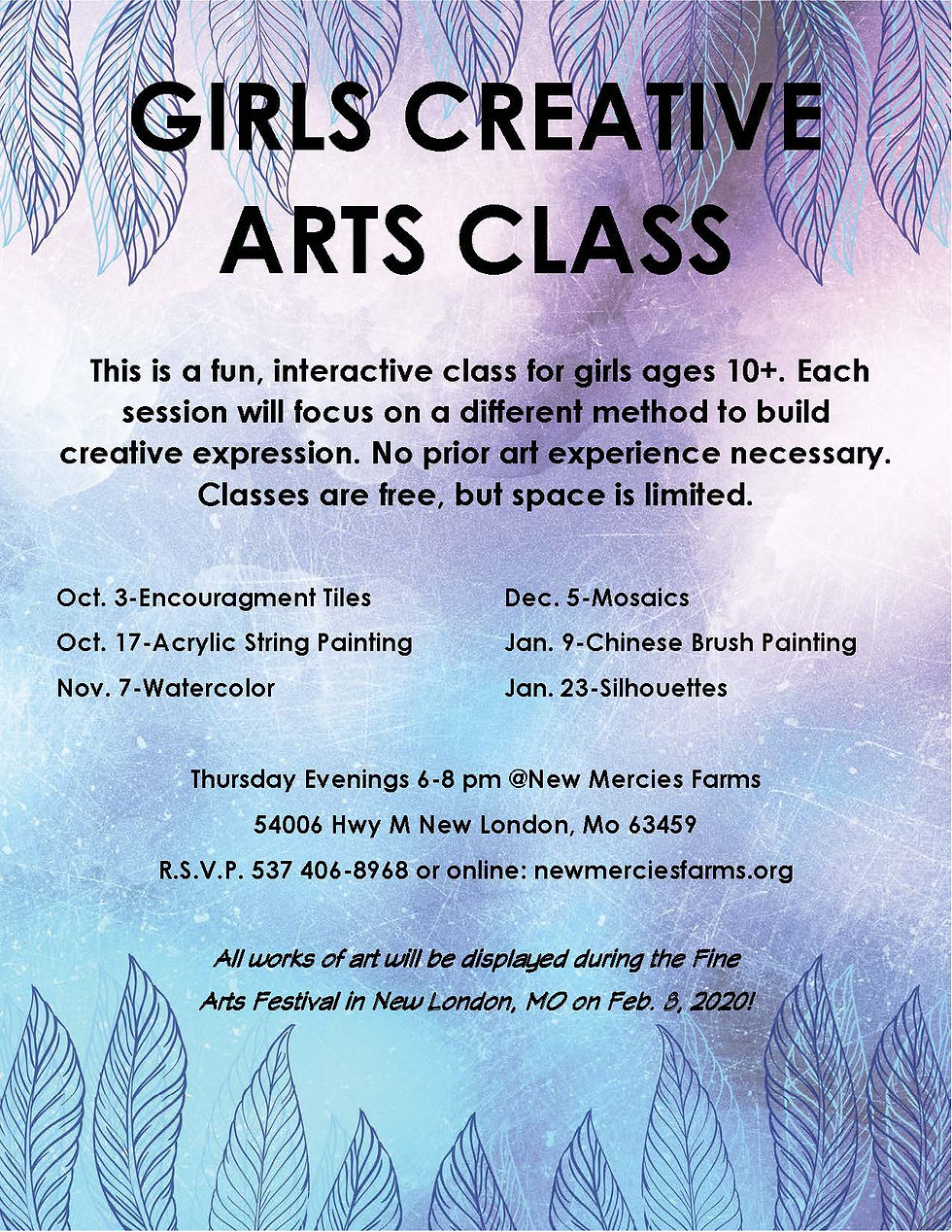 Girls creative art class: Mosaics