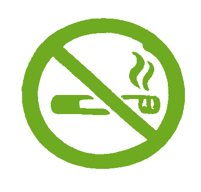 Icono de prohibido fumar en el recorrido del Parque de Fauna La Maleza