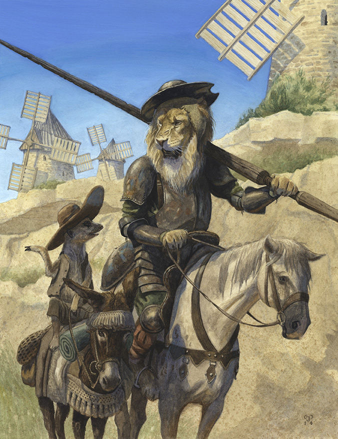 Thumbnail: 'Retreat From The Windmills' Signed Limited Edition Print