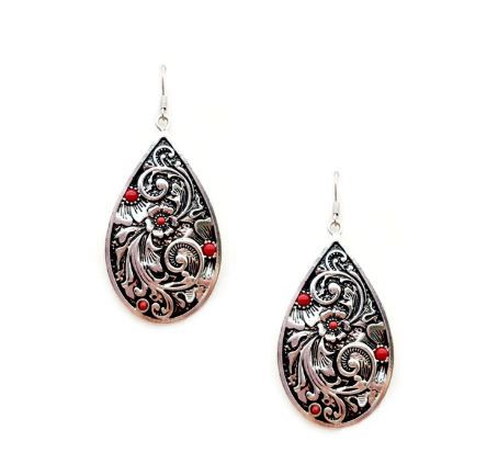 Patterned Casting Earring Coral