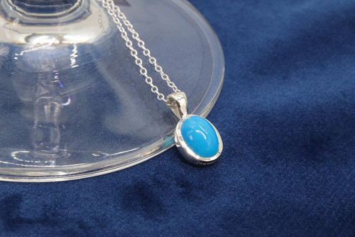 ソードペンダント　ブルー　人工オパール ブルーオパール ペンダントトップ 26x18mm #QH042 - プレミアム