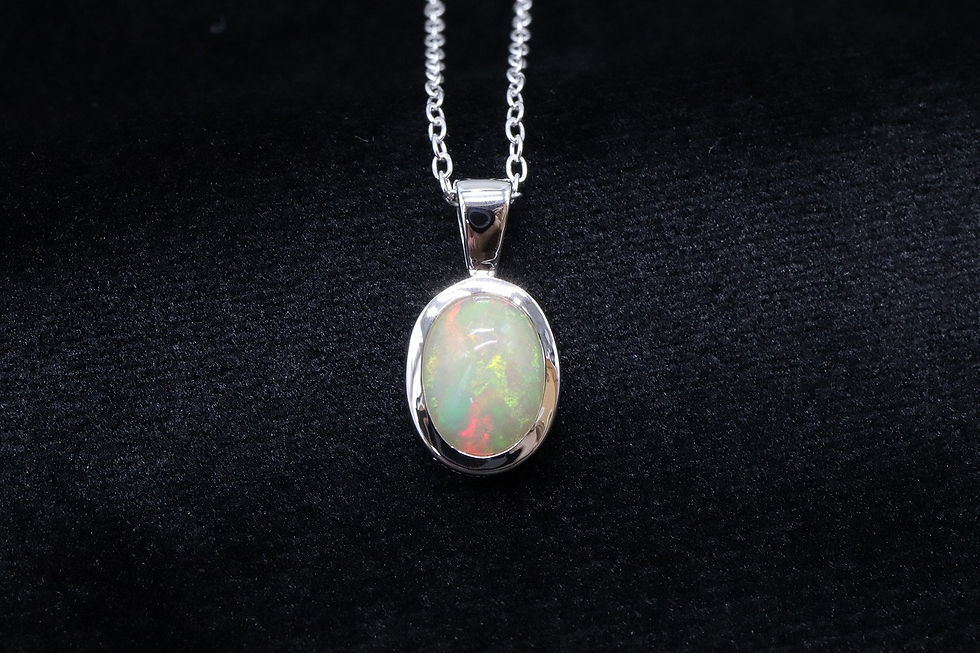 サムネイル： 職人制作 Silver925 レッド オパール シルバーペンダント