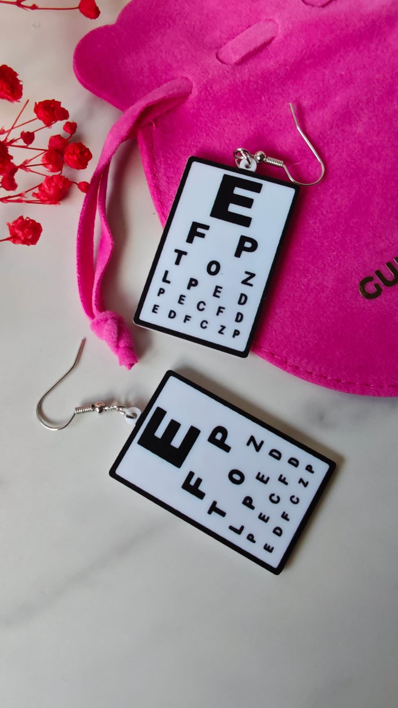 Snellen Chart Dangle Earrings