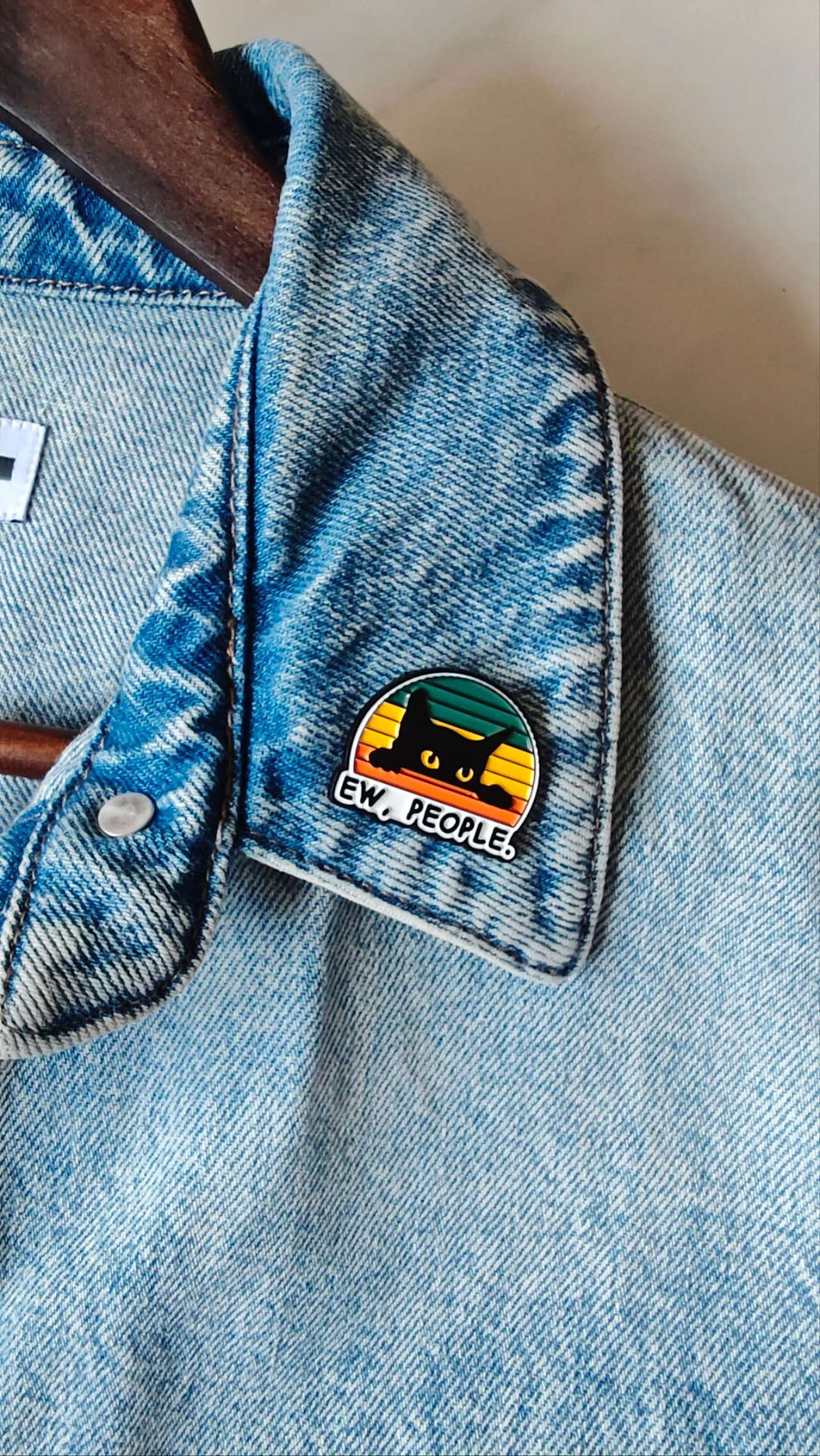 “Ew, People” Black Cat Enamel Pin