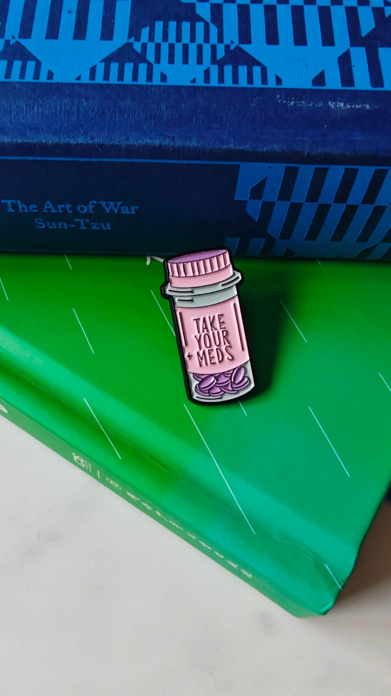 “Take Your Meds” Pill Bottle Enamel Pin