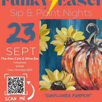 Welcome to The Funky Easel Sip & Paint: Blue Crab event in Felixstowe, Suffolk!
Join us for a fun night of painting and sipping on Tue 23rd Sept 2025 at The Alex Café Bar & Brasserie. Get ready to unleash your creativity and enjoy a relaxing evening with friends.
No painting experience needed, just come with an open mind and a willingness to have a good time. Let's create a masterpiece together while enjoying some drinks and good company. Don't miss out on this unique and exciting event!
You will be led by a professional artist, guiding you step by step through the process, offering individual tips and guidance, to create a finished work of art to take home at the end of the evening. No experience is necessary, and all artistic abilities are welcomed. All materials are also provided.