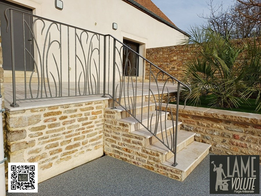 Rampe en fer forgé - Style organique / Art Déco