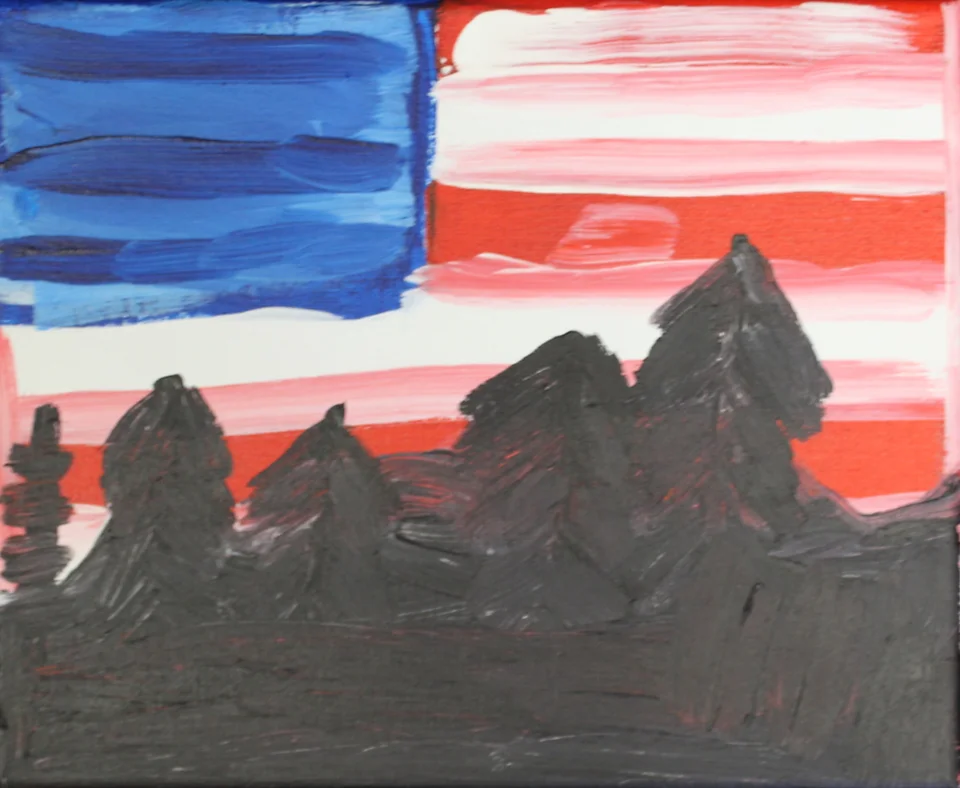 American Flag Painting On Canvas Studio Five 9