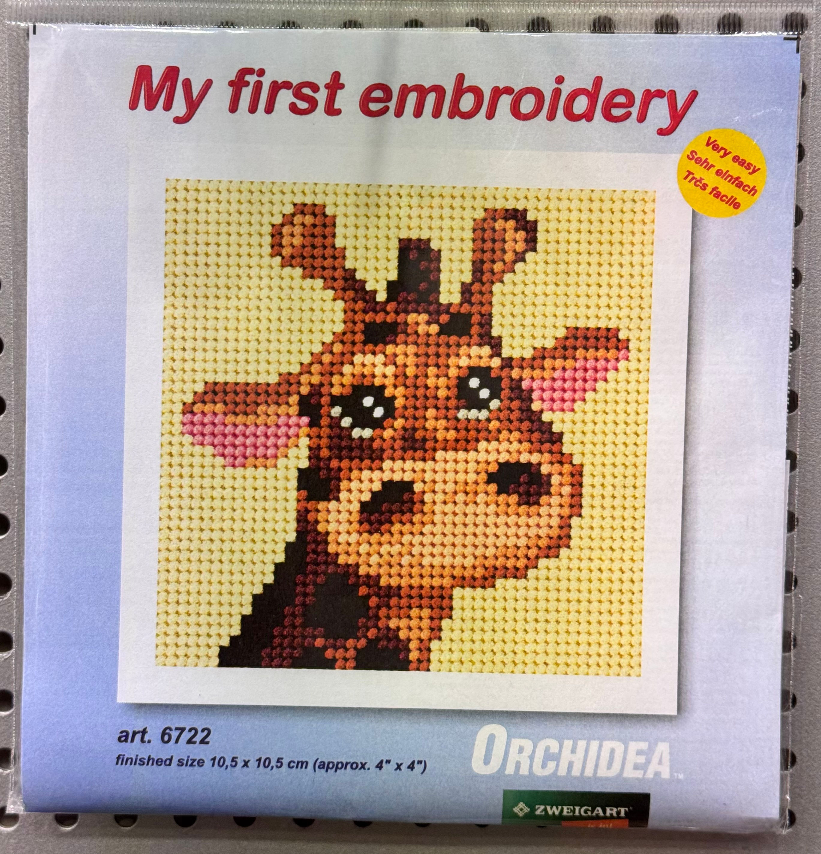 KIT MEZZO PUNTO FACILE BAMBINI CON AGO E FILO GIRAFFA