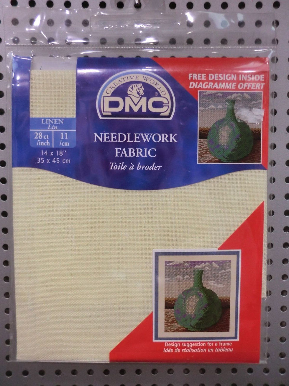 TAGLIO TESSUTO CANOVACCIO LINO DA RICAMO PUNTO CROCE DMC 35 x 45cm GIALLINO 712