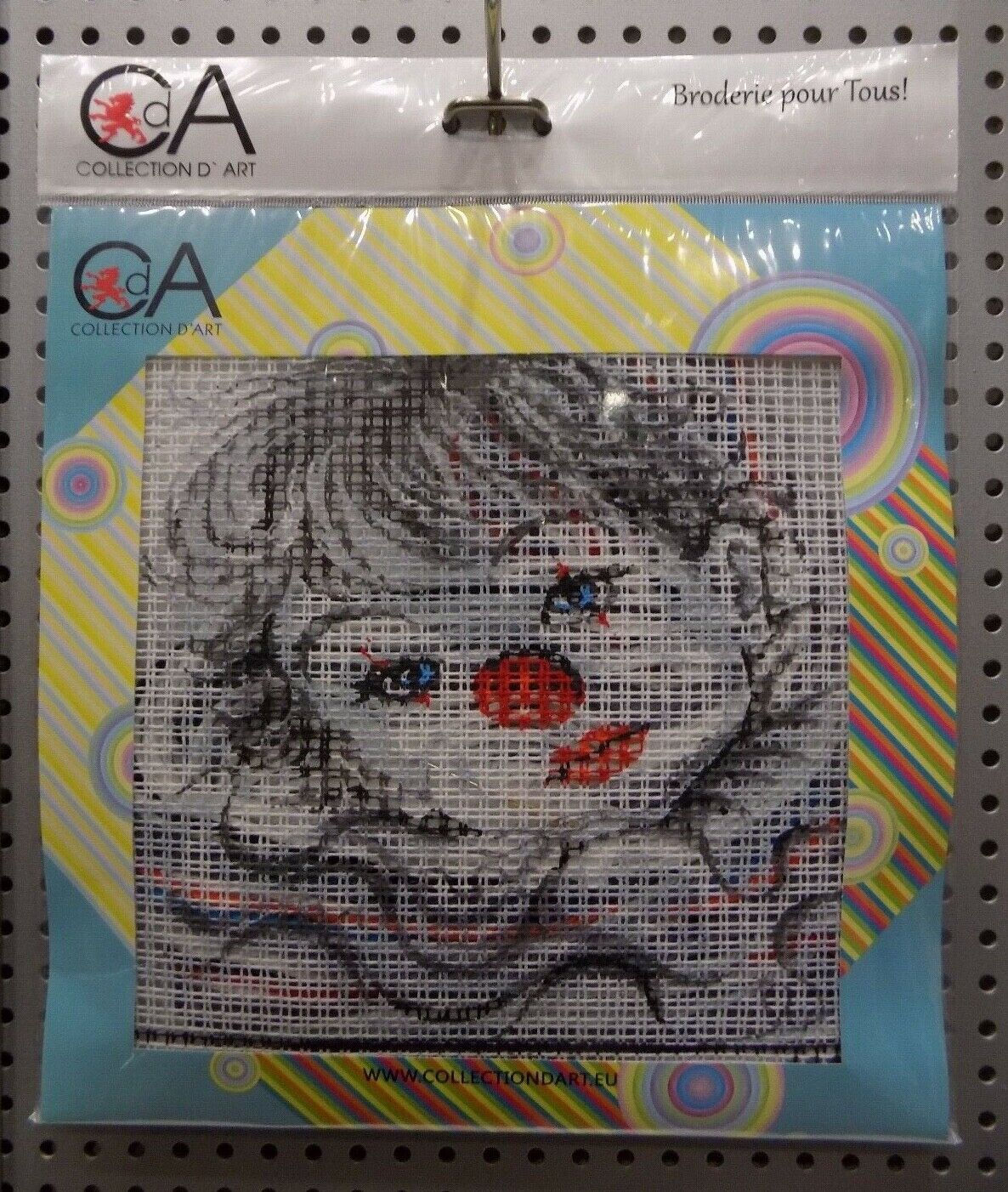 KIT MEZZO PUNTO RICAMO CANOVACCIO STAMPATO + LANA + AGO PIERROT