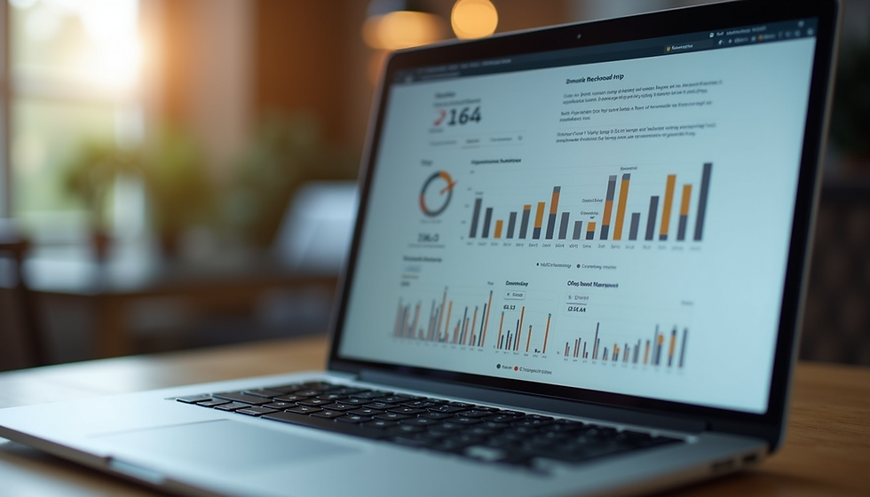 Digital marketing analytics dashboard on laptop