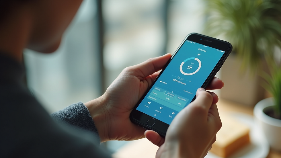 Close-up view of a smartphone displaying a health tracking app