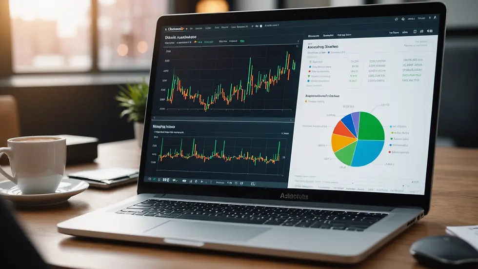 Close-up of a laptop screen displaying analytics data for marketing strategies
