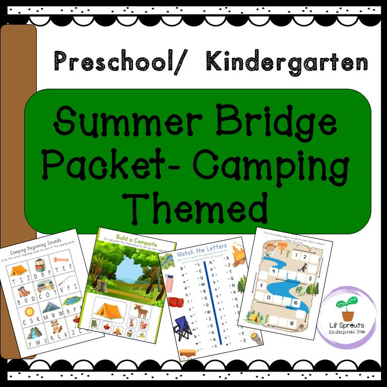A fun, camping themed packet intended to review academic skills during the summer between Pre-K and Kindergarten.