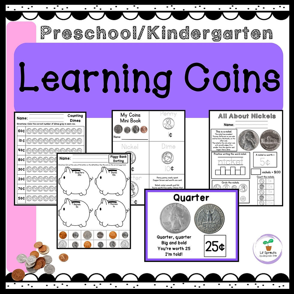 Learning coins TPT link