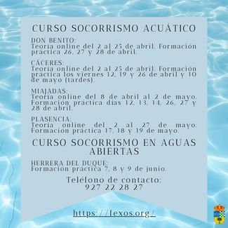 CURSO DE SOCORRISMO ACUATICO Y CURSO DE SOCORRISMO EN AGUAS ABIERTA. INFÓRMATE.