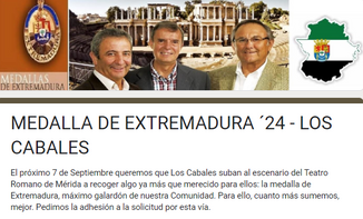MEDALLA DE EXTREMADURA PARA LOS CABALES