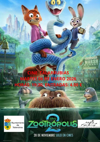 CINE: ZOOTROPOLIS. MARTES, 6 DE ENERO EN LA CASA DE LA CULTURA, A LAS 19:30H. ENTRADA 4€.
