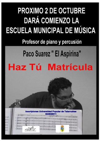 Abierto el plazo de matrícula en la Escuela Municipal de Música.