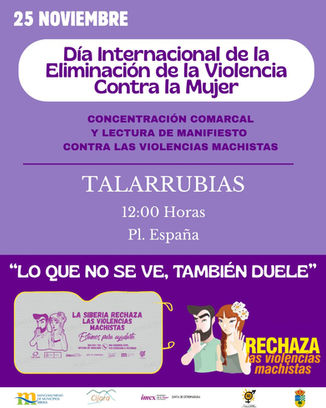 25 DE NOVIEMBRE - DIA INTERNACIONALDE LA ELIMINACION DE LA VIOLENCIA CONTRA LA MUJER. NOS UNIMOS PARA ALZAR LA VOZ CONTRA TODAS LAS FORMAS DE VIOLENCA MACHISTA. HOY, 12:00H EN LA PLAZA DE ESPAÑA.