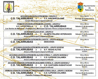 Resultados del C. D. Talarrubias de este fin de semana.