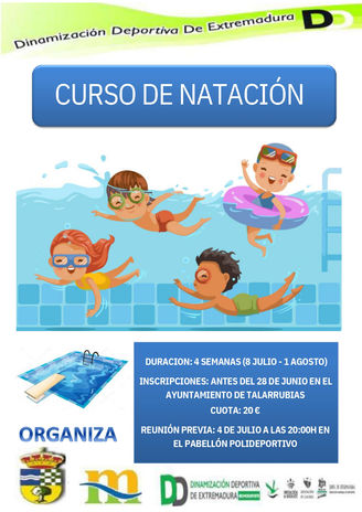 CURSO DE NATACIÓN. INSCRIPCIONES DESDE HOY, 21 DE JUNIO HASTA EL 28 DE JUNIO EN EL AYUNTAMIENTO.
