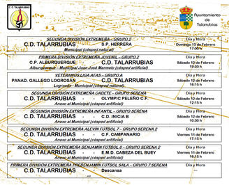 Partidos del C. D. Talarrubias para este fin de semana.