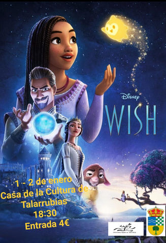 CINE: WISH, EL PODER DE LOS DESEOS. 1 Y 2 DE ENERO. CASA DE LA CULTURA, A LAS 18:30H. ENTRADA: 4€