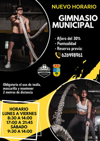 NUEVO HORARIO PARA EL GIMNASIO MUNICIPAL.