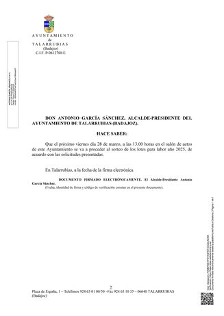 SORTEO LOTES LABOR 2025