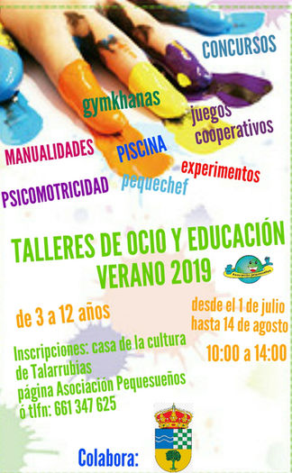 Talleres de ocio y educación verano 2019.