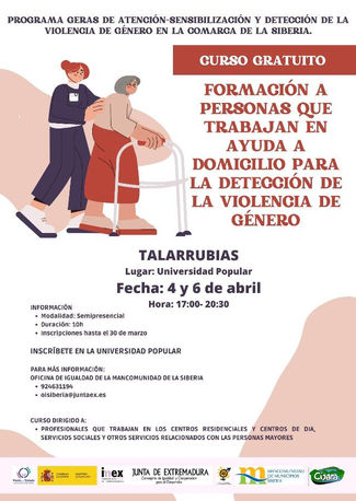 FORMACIÓN A PERSONAS QUE TRABAJAN EN AYUDA A DOMICILIO PARA LA DETECCIÓN DE LA VIOLENCIA DE GÉNERO.