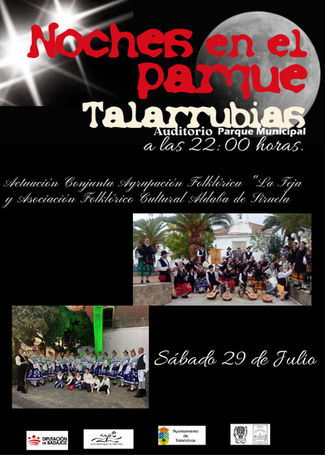 NOCHES EN EL PARQUE. SÁBADO, 29 JULIO ACTUACION FOLKLORICA, A LAS 22:00H.