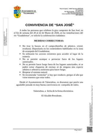 PARA UNA BUENA CONVIVENCIA DE SAN JOSÉ MEDIDAS PARA CUMPLIR: