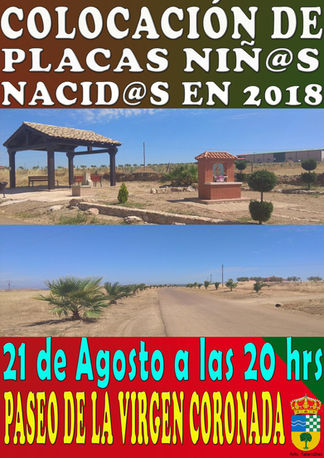 Colocación de placas niños y niñas nacidos en 2018.