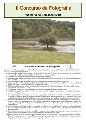 III Concurso de fotografía 'Romería de San José 2019'.