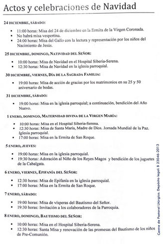 ACTOS RELIGIOSOS DE NAVIDAD