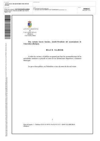 Desde el Ayuntamiento de Talarrubias, se hace saber: