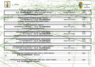 Resultados del C. D. Talarrubias este fin de semana.